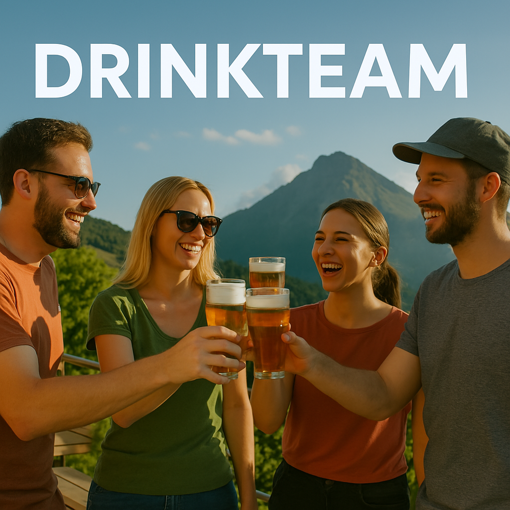 a group of people holding glasses of beer